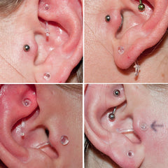 Lunivop 1PC Glass Nose Stud Transparent Glass Straight Nose Ring Retainer Holder Hoop Earrings Belly Ring Navel Piercing Jewelry