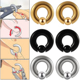 Lunivop 1PC Stainless Steel Large Size Captive Bead Ring Big Gauge Hoop Earrings Nose Ring Ear Weights Earring Piercing 8G-00G