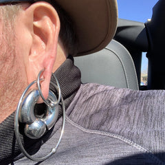 Lunivop 1PC Stainless Steel Large Size Captive Bead Ring Big Gauge Hoop Earrings Nose Ring Ear Weights Earring Piercing 8G-00G