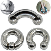 Lunivop 1PC Stainless Steel Big Size Straight Barbell Rings Curved Banana Penis Tragus Large Horseshoe Rings Ear Piercing jewelry