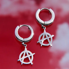 Lunivop INS Hiphop Punk Goth Cross Spike Dangle Hoop Earrings for Women Men Anti-allergic Titanium Stainless Steel Pin Cool Earrings