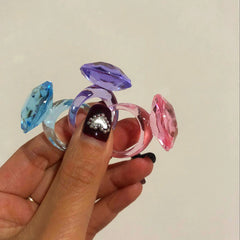 Lunivop Ins Transparent Purple Acrylic Resin Acetic Acid Irregular Knuckle Finger Piercing Rings Trendy Korean Fashion Party Jewelry