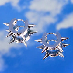 Lunivop INS Hiphop Punk Goth Cross Spike Dangle Hoop Earrings for Women Men Anti-allergic Titanium Stainless Steel Pin Cool Earrings