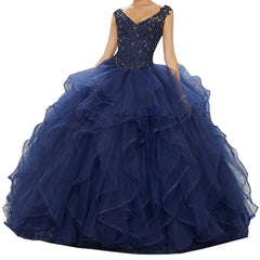 Lunivop Pink Princess Lace Sequined Girls Puffy Sweet 16 Quinceanera Dresses Sexy Deep V Neck Ball Gown Prom Gowns with Layered Ruffles