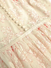 Lunivop Solid Lace Printing Design Women's Dresses Stand Collar High Waist Long Sleeve Elegant Dress Female Autumn 2025 New