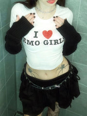 Lunivop Gothic Clothes Summer Top Crop Top y2k Women Giel White Graphic Pattern Fairy Grunge O Neck Short Sleeve Clothing Femme