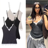 Lunivop Sexy Lace Sling Tops Women's Sleeveless Backless Elegant Party Top Summer New Lady Fashion Short Tops 
