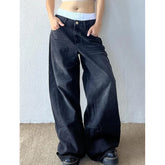 Lunivop Jeans for Women Vintage Fashion Y2K Style High Waisted Streetwear Wide Leg Jean Female Trouser Black Oversized Baggy Denim Pants