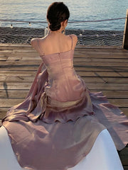 Lunivop Elegant Ruffles Party Dress for Women Sexy Spaghetti Strap Sleeveless Princess Evening Dresses Summer Holiday Beach Vestidos New