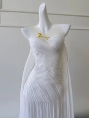 Lunivop Not Return And Refund Spring New Metal Flower Women's Gown Dress Solid Pleated Elegant Party Dresses Female