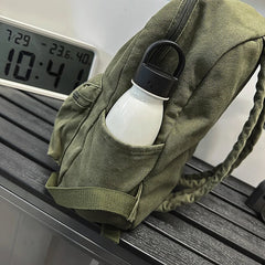 Lunivop Brand High Quality Canvas Backpacks Women Solid 100% Cotton School Bags Soft Green Satchels Small Cloth Leisure Or Travel Bags