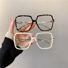 Lunivop Fashion Oversized Square Eyewear Women Retro Chic Blue Light Bloking Glasses Trendy Brand Design Decor Optical Frames Computer