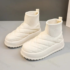 Lunivop Warm Ankle Boots Winter Women's Fashion Plaid Warmth Plush Cotton Shoes New Waterproof Down Cloth Short Barrel Snow Boots