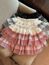 Lunivop Sweet Lace Plaid Skirt Women High Waist Cute Vintage Mini Skirts Casual Preppy Style Patchwork Japan Kawaii Female Skirt