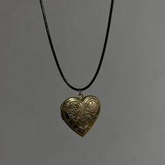 Lunivop Love Heart Secret Message Locket Necklace Pendant Vintage Gift For Lover Couples Custom Message Fashion Jewelry