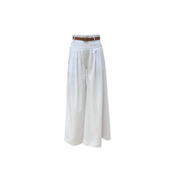 Lunivop Women Casual High Street Trousers with Belt Spring Summer High Waist Solid Color Fashion Pockets Loose Wide Leg Pants
