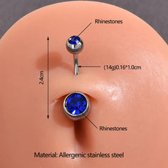 Lunivop 1PC Crystal Gem Curved Barbell Rings Belly Button Navel Rings Piercings Nombril Ombligo Piercing Charming Jewelry