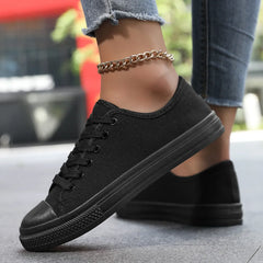 Lunivop Black Canvas Shoes Spring Autumn Women Casual Breathable Versatile Couple Plank Shoes Korean Style Comfortable Sneakers