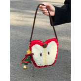 Lunivop Christmas Red Y2k Crossbody Bag Women Versatile Plush Lamb Wool Cute Apple Bags Ladies Harajuku Aesthetic Handbag Gift