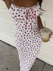 Lunivop Fashion Printed Summer Halter Dresses For Women Lace-Up Patchwork Spaghetti Elegant Slim Party Dress Female Long Dress