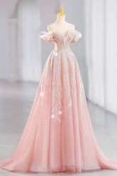 Lunivop New Dream Pink Princess Evening Dress The Bride Is Long and Slim Paillette Sexy Formal Dress Women Elegant Evening Dresses