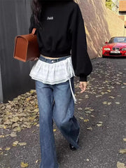 Lunivop Y2K E-Girl Sexy V-Neck Long Sleeve Slim Fit T-Shirt Femme Early Autumn Solid Color Fairycore Streetwear 2000S Tees