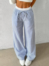 Lunivop New Fashion Casual Women's trousers Spring and Autumn High Waist Striped Loose Wide Leg Pants