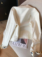 Lunivop Fashion Sweet Slim Denim Jacket Women Korean Long Sleeve Striped Patchwork Short Coat Fall Winter Female Chic Outwear Tops