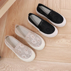 Lunivop New Fisherman Shoes Woman Mesh Breathable Flat Soft Bottom Casual Shoes for Women New Fashion Embroidery Thick Sole Loafers