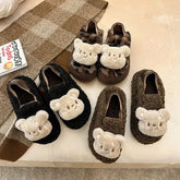 Lunivop New Winter Cute Bear Thick Soled Cotton Shoes Comfortable Versatile Women Plush Slippers Fashion Cartoon Cotton Shoes Girls Gift