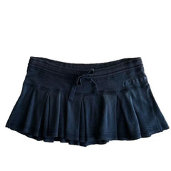 Lunivop American Fashion High Street Thin Casual Skirts Y2k Aesthetic Lace Up Waist Letter Print Pleated Jupe Harajuku All Match Skirts