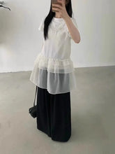 Lunivop Korean Style Lace Tank Tops Women Y2k Fairycore White Ruffle Sleeveless Dress See-through Aesthetic Kpop Mesh Dress