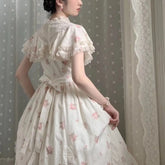 Lunivop Palace Style Princess Dress Lace Flower Fairy Summer Vintage Frock Lolita Romantic Victorian Ceremonial Dresses Female