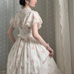 Lunivop Palace Style Princess Dress Lace Flower Fairy Summer Vintage Frock Lolita Romantic Victorian Ceremonial Dresses Female