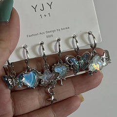 Lunivop 6PCS Bow Star Earrings Women Fashion Polaris Alternative y2k Jewelry Accessories Gift