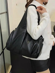 Lunivop Large Capacity Retro Bag Versatile New Commuting Tote Solid Color Outdoor Single Shoulder Crossbody Bags