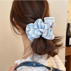 Lunivop Korean Stripe Hair Scrunchies Tie Elegant Simple Large Hair Ropes Rubber Bands Ponytail Headwear Hair Accessories For Girls New