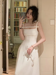 Lunivop Summer Y2K Spaghetti Strap Evening Party Dresses Solid Elegant Sleeveless Sexy A-line Short Dress One Piece Vestido Mujer