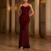 Lunivop Spaghetti Strap Mermaid Sequin Sleeveless Evening Dresses Elegant Celebrity Dress Sexy High Quality Prom Party Gowns