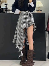 Lunivop Sexy Irregular Y2K Long Skirt Women Slim High Waist Streetwear Skirts Vintage Korean Design Harajuku Summer A Line Skirt