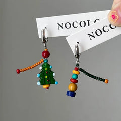 Lunivop New Design Asymmetric Christmas Tree Drop Earrings For Women Earring Party Jewelry New Year Christmas Gifts