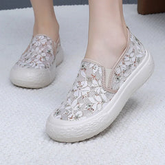 Lunivop New Fisherman Shoes Woman Mesh Breathable Flat Soft Bottom Casual Shoes for Women New Fashion Embroidery Thick Sole Loafers