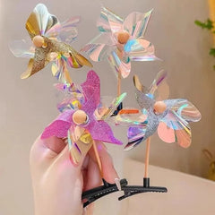 Lunivop 5pcs Women's Multicolor Windmill Hair Clips Cute And Sweet Windmill Plastic Hairpin For Graduations Kindergartens Festival Pins