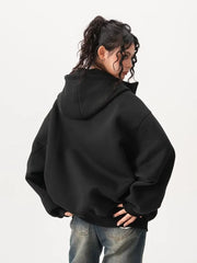 Lunivop Y2K Black Hoodies Women Streetwear Oversize Loose Long Sleeve Retro Sweatshirt American Harajuku Vintage Bf Tops Coats New