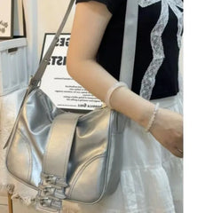 Lunivop High Street Black Handbag Purse Women Sweet Cool Pu Leather Casual Crossbody Bags Female Versatile Messenger Bag Y2k