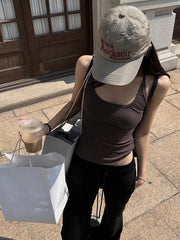 Lunivop Solid Slim Sleeveless Square Collar Camis Tank Tops 2024 Y2K Streetwear New Fashion Summer Girls Casual Clothes