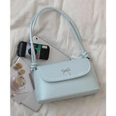 Lunivop Harajuku Blue Underarm Bag Purse Women Hot Girls Sweet Cute Leather Baguette Bags Female Vintage Y2k Messenger Bag Chic