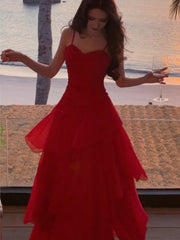 Lunivop Elegant Spaghetti Strap Sleeveless Ruffles Dresses Waist Cinched Gown Coastal Outfit Women's French Lace Halter Neck Long Dress