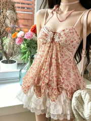 Lunivop Harajuku Sweet Y2k Lolita Lace Dress Women Vintage Bow Ruffle Cake Dress Slim Bandage Dress Japanese Style Fashion Summer
