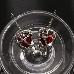 Lunivop Gothic Punk Rock Liquid Red Black Heart Pendant Earrings For Women Fashion Creative Aesthetic Grunge Y2K Jewelry EMO Accessories